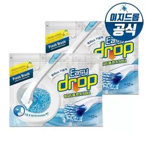[이지드롭]변기크리너 리필2팩(핸들 미포함 / 24개입) / 변기솔 변기청소솔 변기클리너