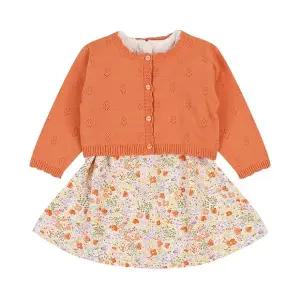 [더센트럴] 아가방 가을 미니플로럴원피스세트(가디건)(ORANGE)01S524058