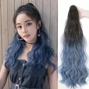 그라데이션 컬러 포니테일 헤어피스 묶음머리 집게핀 (11734356A)