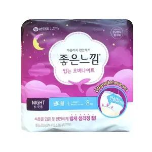 좋은 느낌 입는 오버나이트 팬티형 대형(L)8P x 2개/팬티형생리대/좋은느낌오버나이트/입는생리대