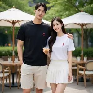 [아미]아미 스몰하트 로고 라운드 반팔티셔츠