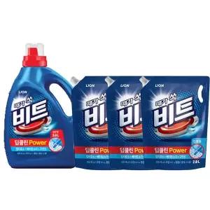 비트 딥클린 파워 액체세제, 일반, 용기, 3L, 1개 + 일반드럼겸용 리필, 2L, 3개