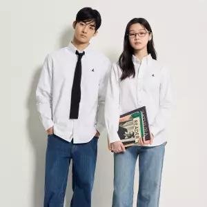 [백화점정품] 빈폴멘 [Essential] 남녀공용 옥스퍼드 솔리드 셔츠 - 화이트 (BC6164E051)