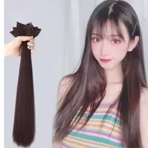 긴머리 헤어악세사리 헤어 피스 똑딱이 붙임머리 가발 부분 60cm