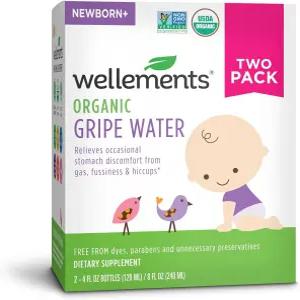 웰레멘트 그 워터 4 Fl Oz (2팩) 까다로움 및 딸꾹질 USDA 인증 텐 프리 비 GMO 신생아 연령에 따른