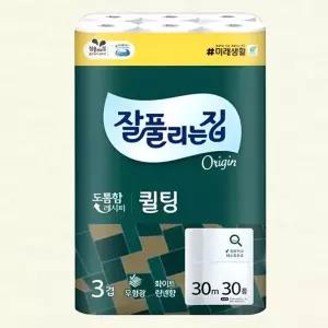 [하프클럽/오티마트]미래생활 더 토톰한 3겹 퀄팅 30롤 두루마리 화장지