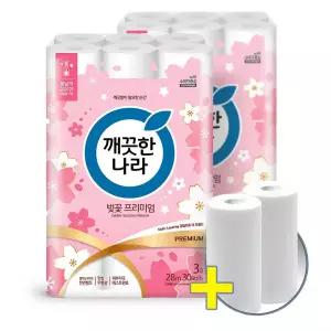 깨) 벚꽃 프리미엄 화장지 28m 30롤 2팩 +타올200매