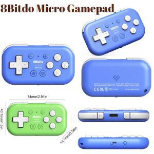 8Bitdo 마이크로 게임패드, 블루투스 호환 포켓 컨트롤러, 2D 맥 OS, 안드로이드, PC용 휴대용 콘솔