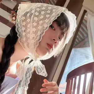 꽃무늬 레이스 헤어스카프 여성용 패션 소품 DD-13237