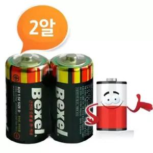 D형건전지 벡셀 망간 D건전지 DM밧데리 2P R20