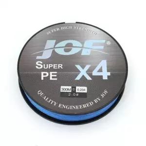 JOF 4합사라인 PE 낚싯줄 2호 300m 블루