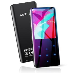 블루투스가 탑재된 AGPTEK 64GB MP3 플레이어 A19 2.4인치 커브드 스크린 음악 플레이어 | FM 라디오 음성 녹음기가 휴대용 무손실 사운드 최대 128GB 블랙 지원