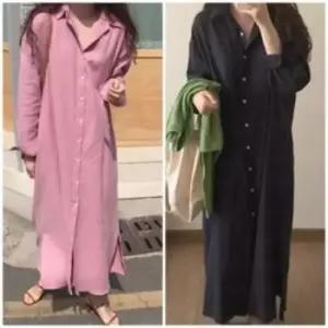 여성 원피스 로미홀리 613 카라셔츠 롱남방