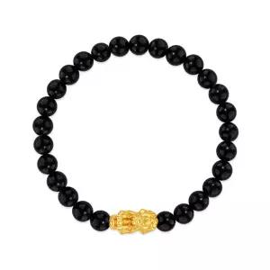 [비앤비골드] 24K 순금 비휴참 블랙오닉스 소원 천연석 팔찌 GLB42728