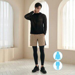 베이직엘르 남성인 후드 집업 래쉬가드 비치반바지 워터레깅스 세트 BEM-Z902A