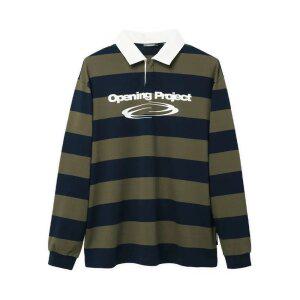 [오프닝프로젝트] 공용 Identity Stripe Collar T Shirt - Green (FWSWCTA340MGR-W)