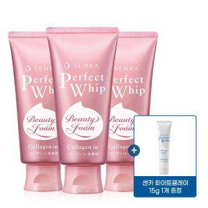 센카 퍼펙트휩 콜라겐 워시 클렌징폼 120g 3개 + 화이트클레이 15g