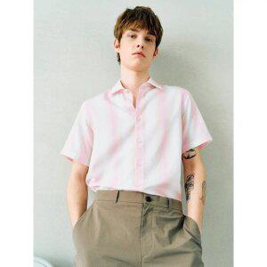 [로가디스] 레이온 혼방 옴브레 스트라이프 반팔 셔츠  마젠타 (RY5465C96W)