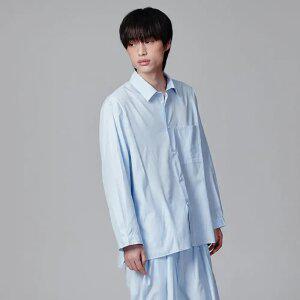 [아노블리어] 공용 홈바디 스트라이프 파자마 셔츠 [스카이블루] (AKF03S15SMT-W)