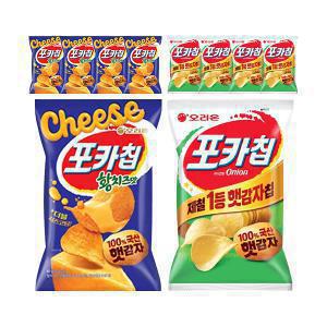 오리온 포카칩 황치즈 60g, 5개 + 포카칩 어니언 66g, 5개