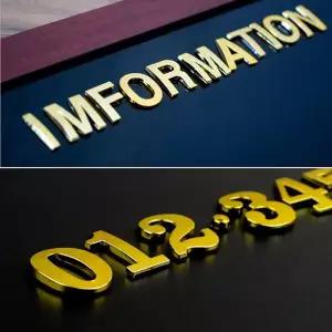 디자인문패 1P 입체 이니셜문자 금색 입체문자이니셜