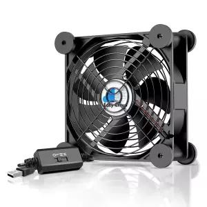 USB 컴퓨터 팬 120mm 3단 속도 컨트롤러 소형 PC 냉각 캐비닛 케이스 리시버 서버 DVR 온실 TV 라우터 Xbox