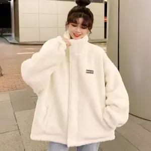 셀럽하우스 여성 아이보리 겨울 뽀글이 집업 점퍼 캐주얼 후리스