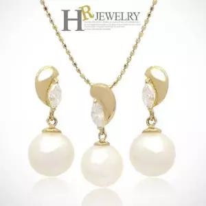 [호림쥬얼리]14K Gold 골드세트 단아_예쁜(HR)14K 윙크 담수진주 세트(펜던트 귀걸이)