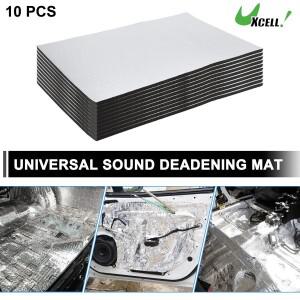 UXCELL 10pcs 40x25cm 10mm 자동차 소음 방지 매트 알루미늄 호일 폼 보트용 자체 접착 열 차폐막