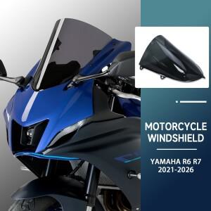 야마하 YZF R6 R7 2026 오토바이 윈드쉴드 윈드스크린 윈드 디플렉터 더블 버블 블랙 스모크 페어링