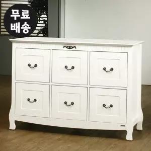 로엔 와이드 체스트 6칸 2단 서랍장 안방 거실 서랍