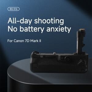 호환 캐논 EOS 7D Mark II용 신형 BG-E16 카메라 배터리 그립 - 듀얼AA 지원 수직 셔터
