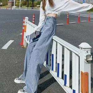 [하프클럽/셀러허브_여성트랜드패션]여성 연청 데님 미우 데일리룩 스탠다