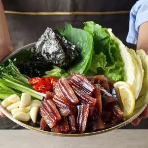 구룡포 해풍맞아 꾸덕한 손질 햇 꽁치 과메기 5미 10쪽 + 야채(소)세트