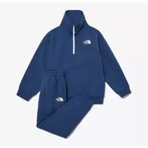 노스페이스키즈트레이닝세트 BQK NM5MP05T 키즈 스쿨데이 하프 집 세트 MIDNIGHT NAVY