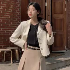리안 울 트위드 자켓 봄 가을 하객룩  데이트룩