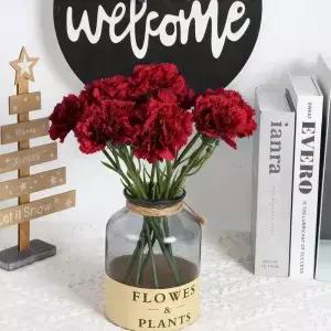 인공 꽃 실크 카네이션 홈 화병 장식 야외 정원 발렌타인데이 웨딩 신부 부케 DIY 저렴한 선물 소품
