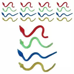 픽미코 말랑말랑 고무 뱀 끈끈이 장난감 4종 x 5p 세트, 레드, 그린, 블루, 옐로, 1세트
