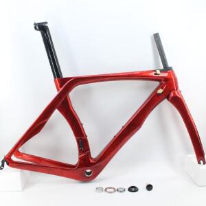 RBK 아이스 크랙 레드 컬러 레이싱 로드 바이크 T1100  3K 풀 탄소 섬유 자전거 프레임  카본 포크  시트포