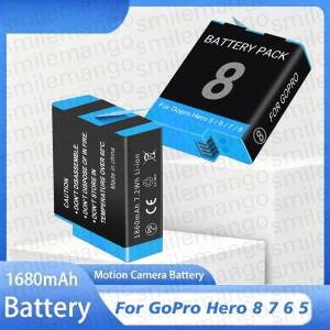 고프로 히어로 8 7 6 5용 1680mAh 리튬이온 배터리 팩 모션 카메라 충전식