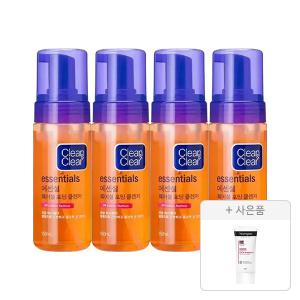 클린앤클리어 에센셜 훼이셜 포밍 클렌저 150ml, 4개+증정(뉴트로지나 인텐스 리페어 시카 에멀젼 88ml, 1개)