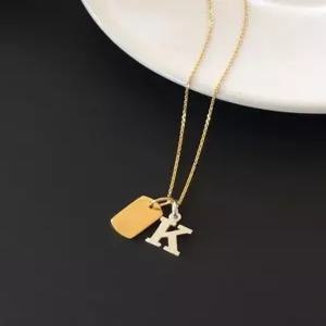 [폭스타일](silver925) initial tag necklace (A-Z)