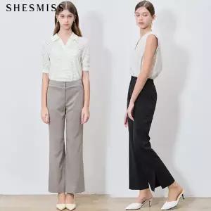 [쉬즈미스(SHESMISS)] 세미플레어 백 밴딩 슬릿 팬츠 (택가격: 168000원)
