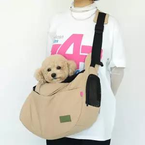 패리스독 베이직스 슬링백 강아지 고양이 (락기능지퍼) M L 베이지 핑크 블루