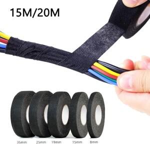 자동차 케이블 하네스 와이어링 원단 직조 전기 열 테이프 접착식 천 15m 20m 8-19mm