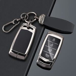 가죽 합금 자동차 키 케이스 보호  호환 제네시스 G70 G80 EQ900 G90 2020 4버튼 액세서리