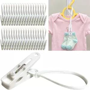 해시 옷 바지 클립 36팩 강력한 그립감의 미끄럼 방지 행거 및 세탁을 위한 공간 절약형 정리함 옷장 양말