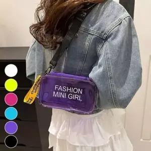 사각 보조 학생 젤리 가방 PVC 투명 비치백 여름 크로스백 미니 파...