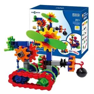 [퍼기]i100 아이백 움직이는 기어블럭 머신 + 빌딩60pcs 와플 십자 사각 블럭 STEM 교구 공구놀이