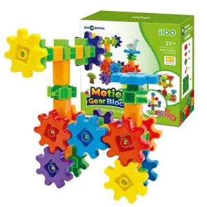 [퍼기]i100 아이백 움직이는 기어블럭 빌딩 60pcs 와플 십자 사각 블럭 STEM 어린이집 교구 공구놀이